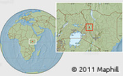 Savanna Style Location Map of TOT, hill shading