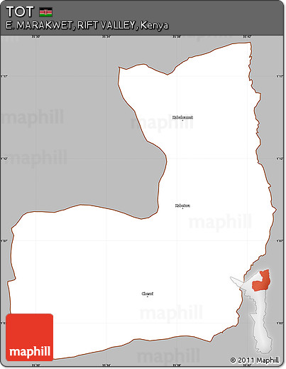 Gray Simple Map of TOT, cropped outside