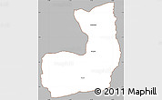 Gray Simple Map of TOT, cropped outside