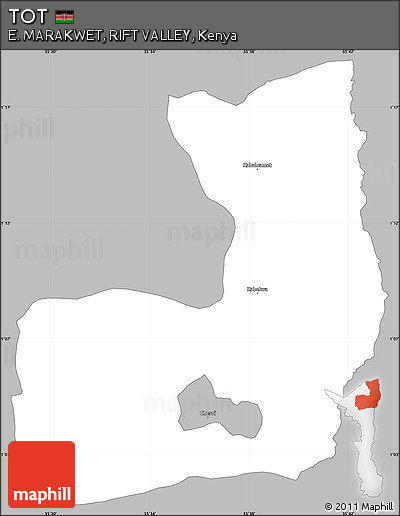 Gray Simple Map of TOT, single color outside