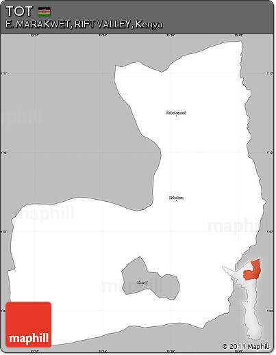Gray Simple Map of TOT, single color outside