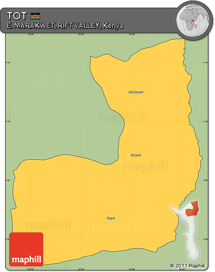 Savanna Style Simple Map of TOT, cropped outside
