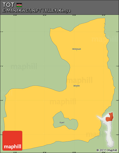 Savanna Style Simple Map of TOT, single color outside