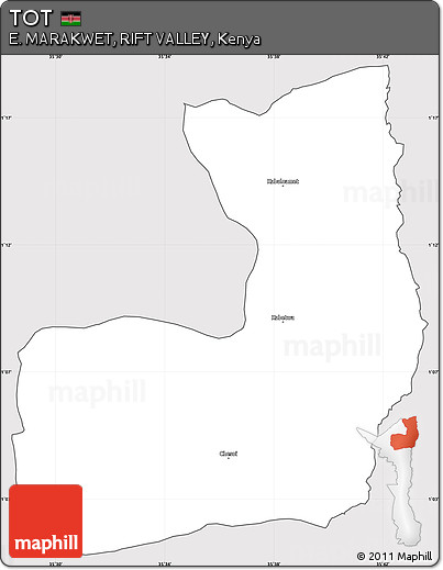 Silver Style Simple Map of TOT, cropped outside