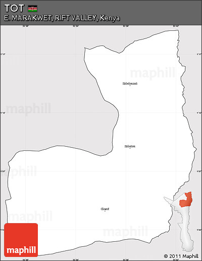 Silver Style Simple Map of TOT, cropped outside