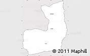 Silver Style Simple Map of TOT, cropped outside