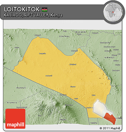 Savanna Style 3D Map of LOITOKITOK