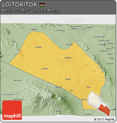 Savanna Style 3D Map of LOITOKITOK