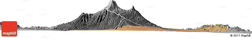 Satellite Horizon Map of LOITOKITOK, desaturated