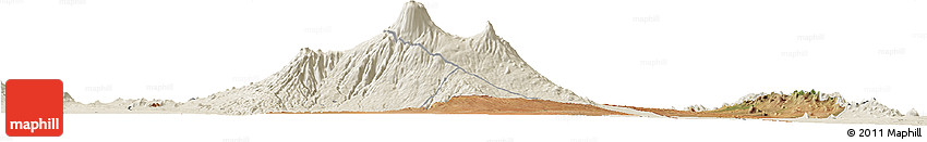 Satellite Horizon Map of LOITOKITOK, shaded relief outside