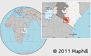 Gray Location Map of LOITOKITOK, highlighted country, highlighted grandparent region