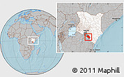 Gray Location Map of LOITOKITOK, highlighted country, highlighted parent region, within the entire country, hill shading