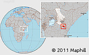 Gray Location Map of LOITOKITOK, highlighted grandparent region, within the entire country