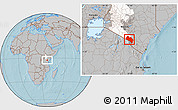 Gray Location Map of LOITOKITOK, highlighted grandparent region, hill shading