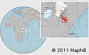 Gray Location Map of LOITOKITOK, highlighted parent region, highlighted grandparent region, hill shading