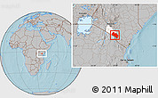 Gray Location Map of LOITOKITOK, highlighted parent region, hill shading