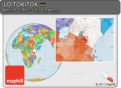 Political Location Map of LOITOKITOK, highlighted country, highlighted parent region