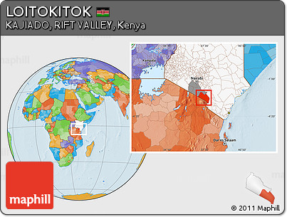 Political Location Map of LOITOKITOK, highlighted country, highlighted parent region
