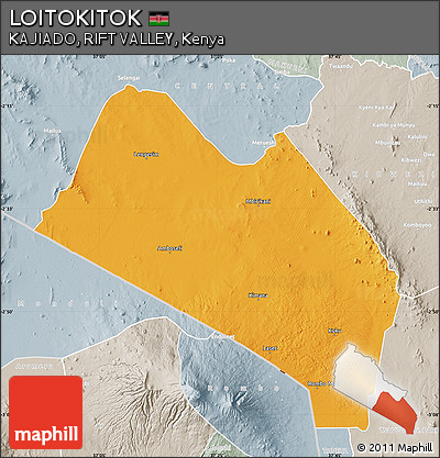Political Map of LOITOKITOK, lighten, semi-desaturated