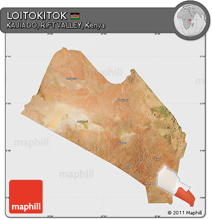 Satellite Map of LOITOKITOK, single color outside