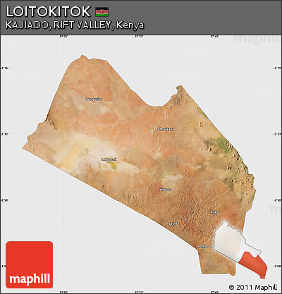 Satellite Map of LOITOKITOK, single color outside