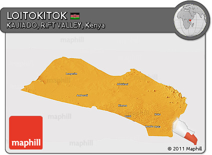 Political Panoramic Map of LOITOKITOK, cropped outside