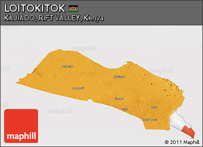 Political Panoramic Map of LOITOKITOK, cropped outside