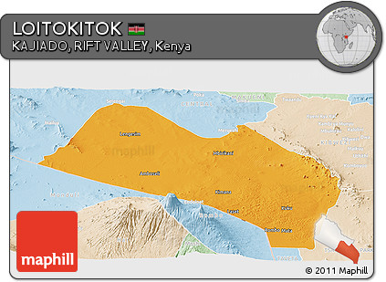 Political Panoramic Map of LOITOKITOK, lighten