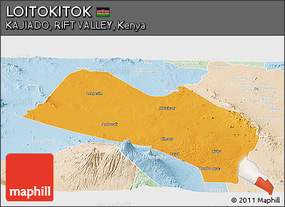Political Panoramic Map of LOITOKITOK, lighten