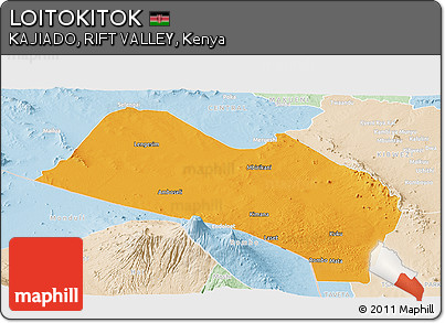 Political Panoramic Map of LOITOKITOK, lighten