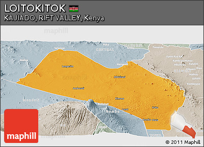 Political Panoramic Map of LOITOKITOK, lighten, semi-desaturated