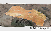 Satellite Panoramic Map of LOITOKITOK, darken, semi-desaturated