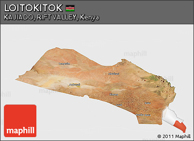 Satellite Panoramic Map of LOITOKITOK, single color outside