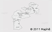 Silver Style 3D Map of KERICHO, single color outside