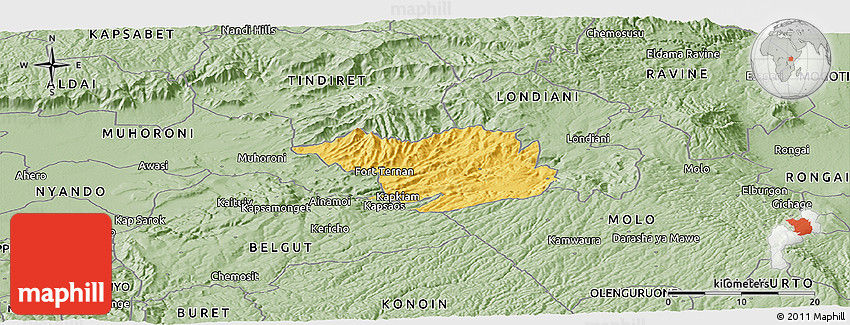 Savanna Style Panoramic Map of KIPKELION