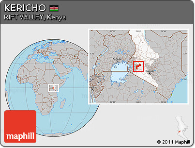 Gray Location Map of KERICHO, highlighted parent region
