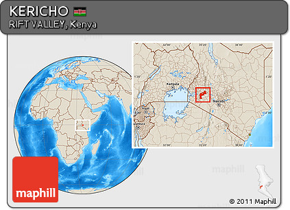 Shaded Relief Location Map of KERICHO
