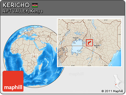 Shaded Relief Location Map of KERICHO