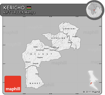 Gray Map of KERICHO, single color outside