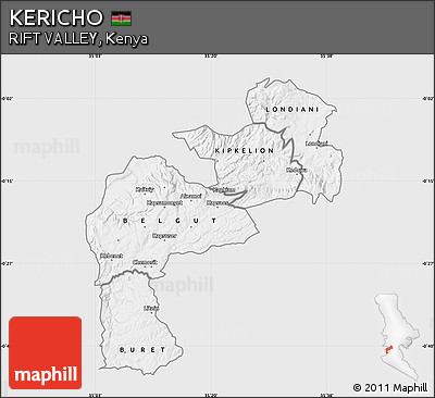Silver Style Map of KERICHO, single color outside