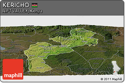 Satellite Panoramic Map of KERICHO, darken