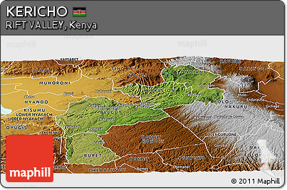 Satellite Panoramic Map of KERICHO, physical outside