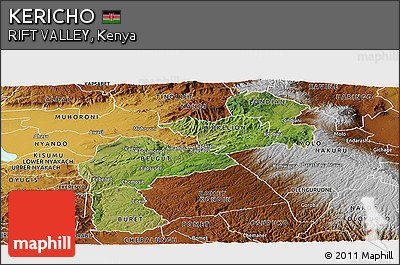 Satellite Panoramic Map of KERICHO, physical outside