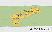 Savanna Style Panoramic Map of KERICHO, single color outside