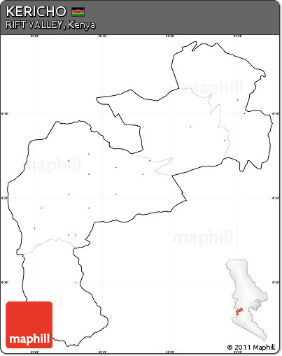 Blank Simple Map of KERICHO, cropped outside, no labels