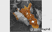 Physical 3D Map of NAKURU, darken, desaturated