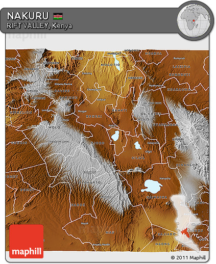Physical 3D Map of NAKURU