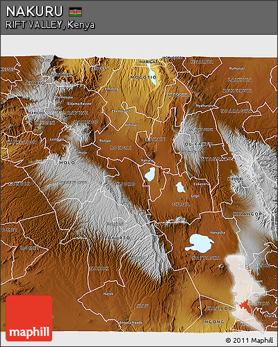 Physical 3D Map of NAKURU