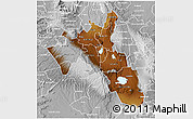 Physical 3D Map of NAKURU, lighten, desaturated