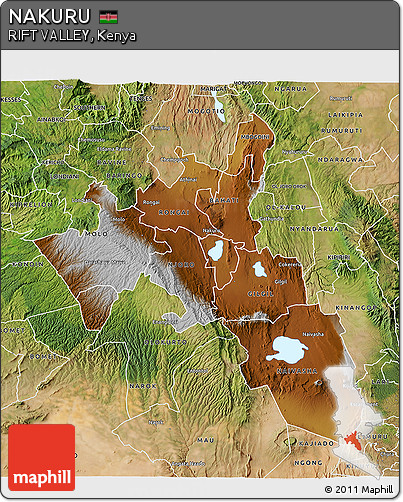 Physical 3D Map of NAKURU, satellite outside